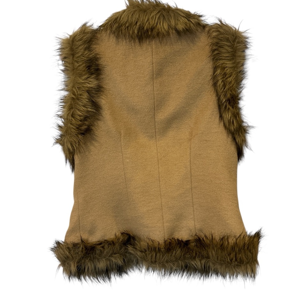Boston Proper Floral Embroidered Faux Fur Vest - Picture 2 of 4